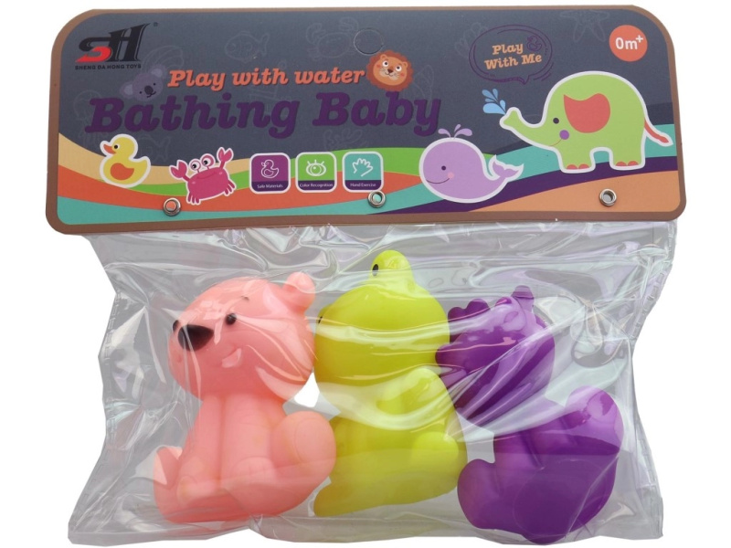 Stříkací zvířátka do vany, sada 3 ks