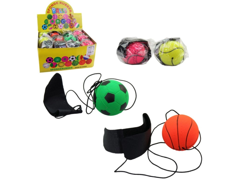 Míček na gumičce pro reflexní trénink 6,5 cm