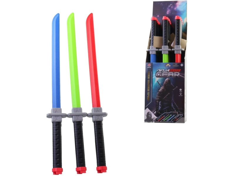 Svítící ninja meč s bateriemi v displej boxu