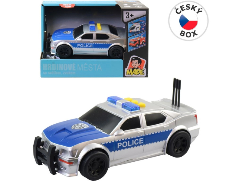 policejní auto na baterie se světlem a zvukem
