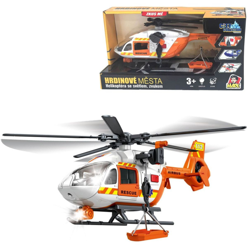 záchranný vrtulník s navijákem a světelnými efekty