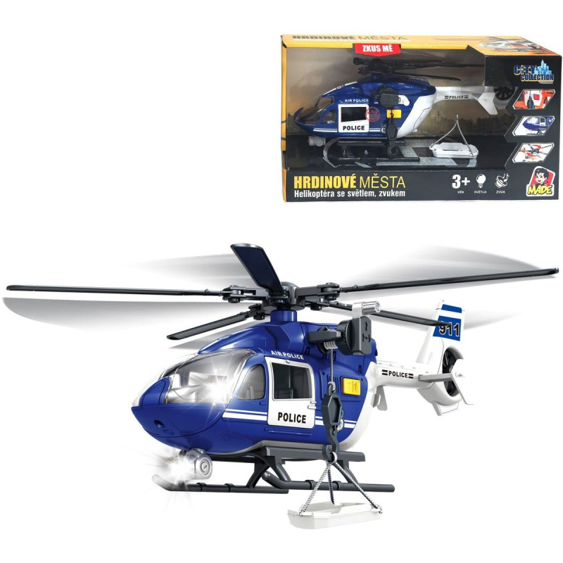 policejní záchranný vrtulník – plastový model 34,5 cm