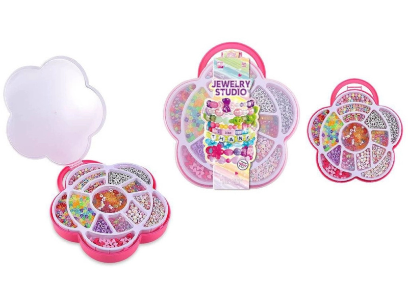 Kreativní plastové korálky pro děti s úložným boxem 23 × 26 × 4 cm