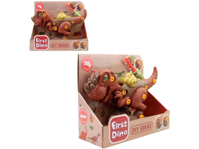 Stavebnice dinosaurus s nářadím na šroubování 29,5 cm