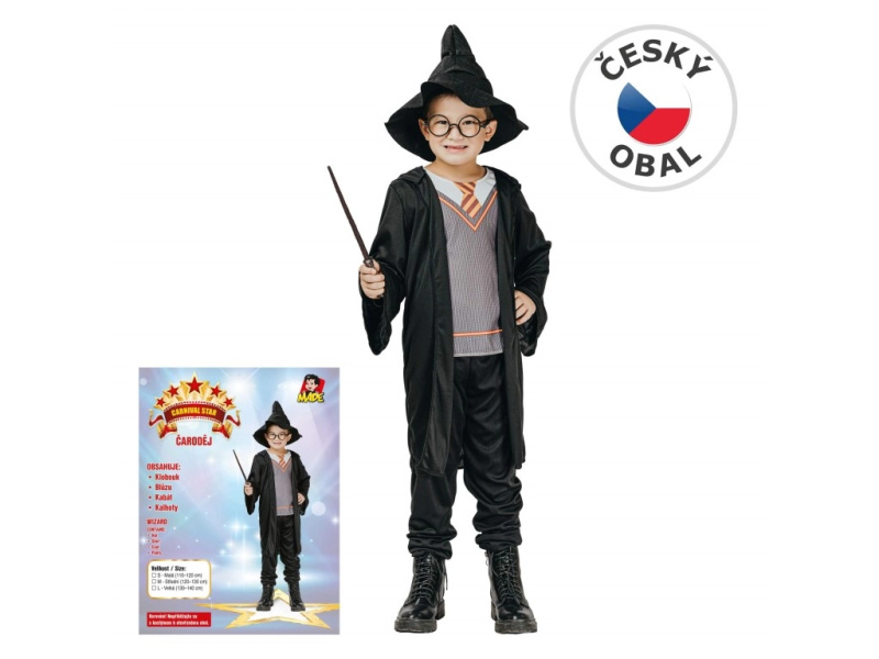 Dětský karnevalový kostým kouzelník 120–130 cm