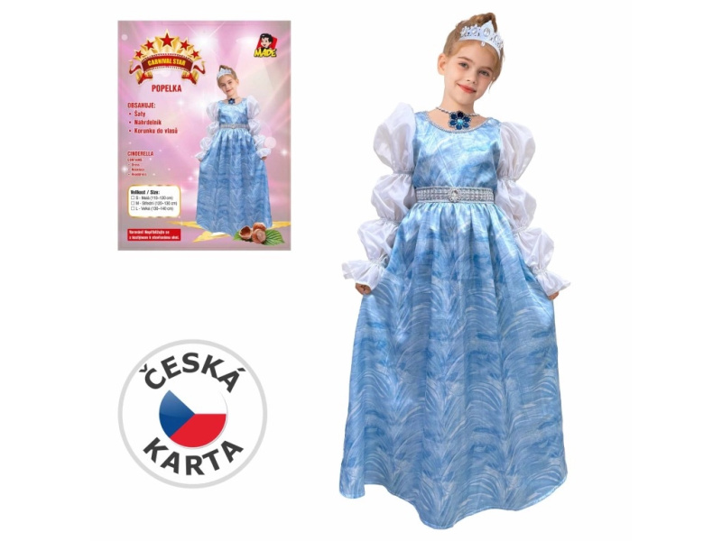 karnevalové šaty popelka pro děti 110–120 cm