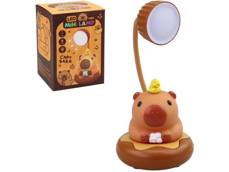 Roztomilá stolní lampička Kapybara s ohebným krkem na USB