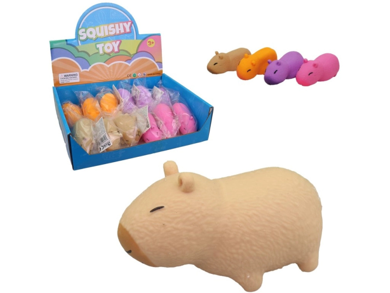 Squishy hračka kapybara v display boxu (12 ks)