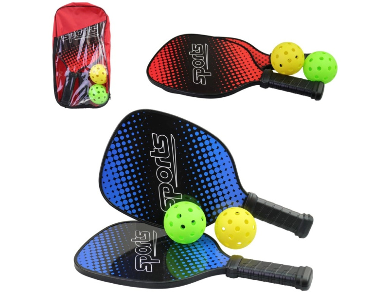 Set pálek s míčky v přenosném pouzdře