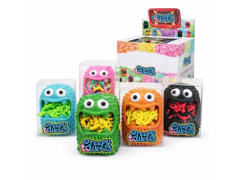 Červi v příšeře 8 cm – pěnová hračka pro děti