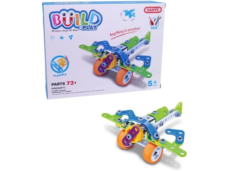 Stavebnice Malý Mechanik Junior letadlo, 73 dílů