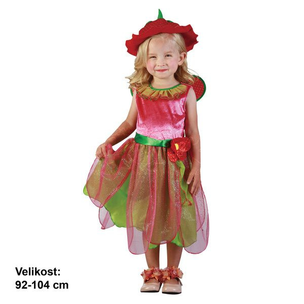 MaDe Kostým na karneval Jahodová víla 92 - 104 cm