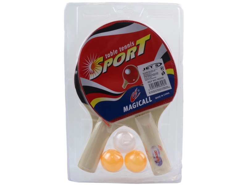Sada na stolní tenis s 2 pálkami a 3 míčky