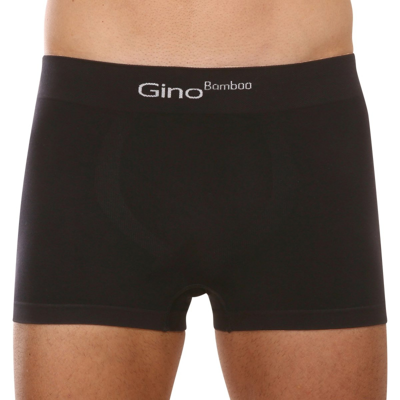 Pánské boxerky Gino bambusové bezešvé černé (53004) L, trenky / trenýrky