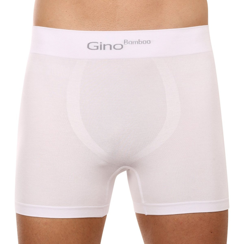 Pánské boxerky Gino bezešvé bambusové bílé (54004) XL, trenky / trenýrky