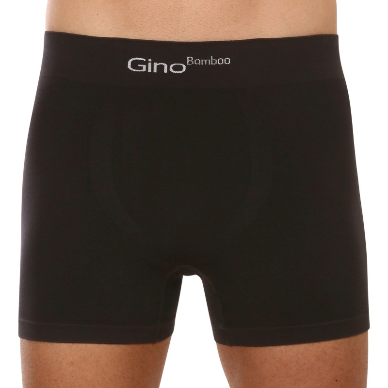 Pánské boxerky Gino bezešvé bambusové černé (54004) XL, trenky / trenýrky