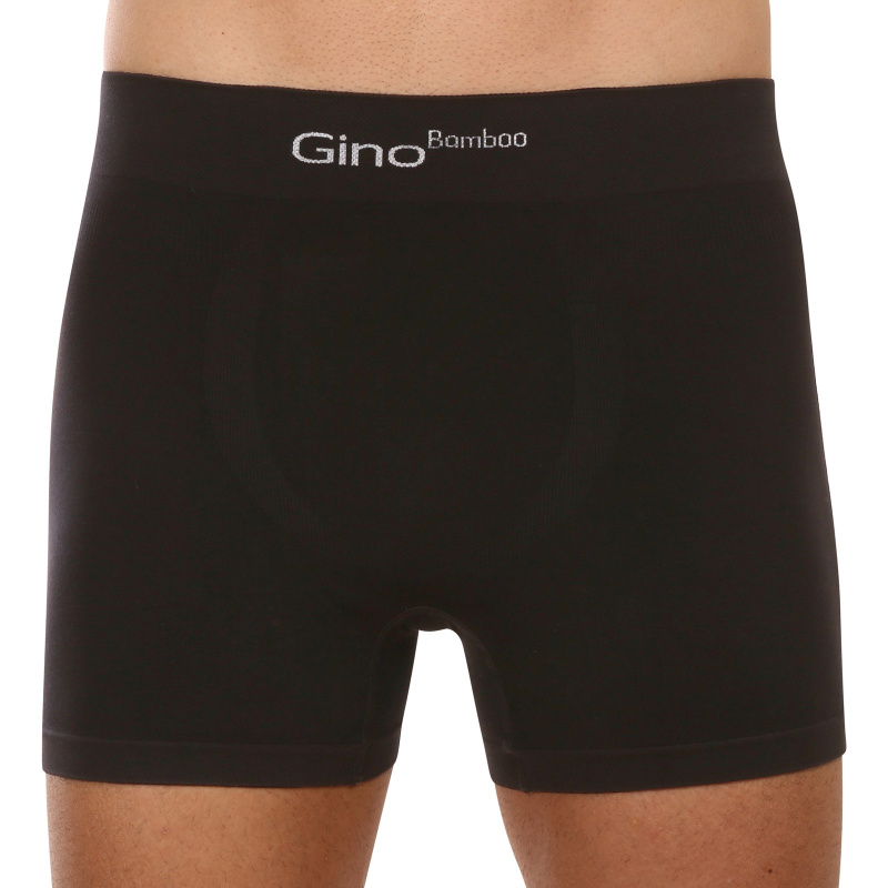 Pánské boxerky Gino bezešvé bambusové černé (54004) XL, trenky / trenýrky