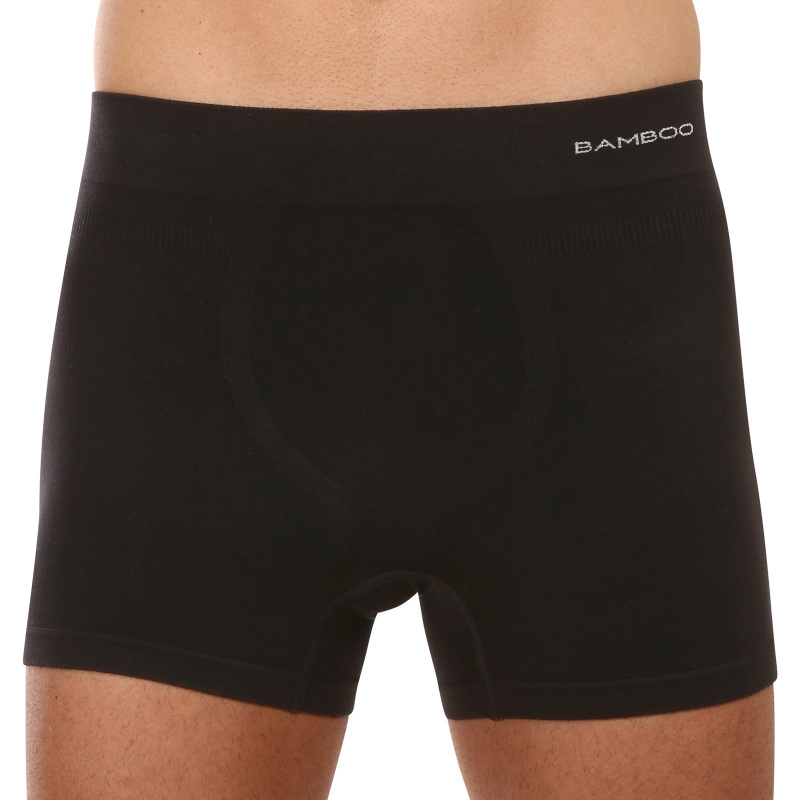Pánské boxerky Gino bezešvé bambusové černé (54005) M, trenky / trenýrky