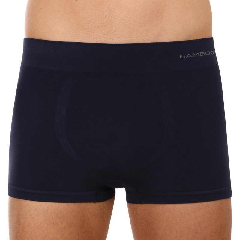 Pánské boxerky Gino bezešvé bambusové modré (53005) M, trenky / trenýrky