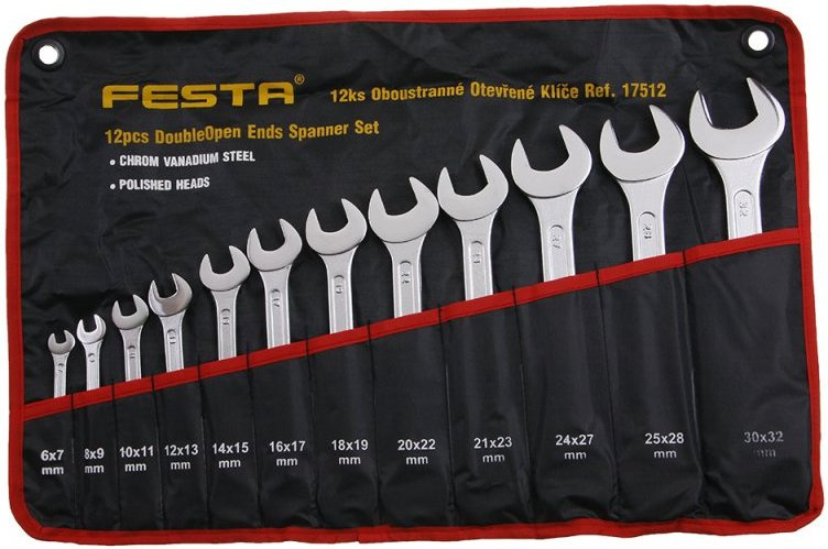 Klíče otevřené oboustranné Festa 6–32 mm 12 ks