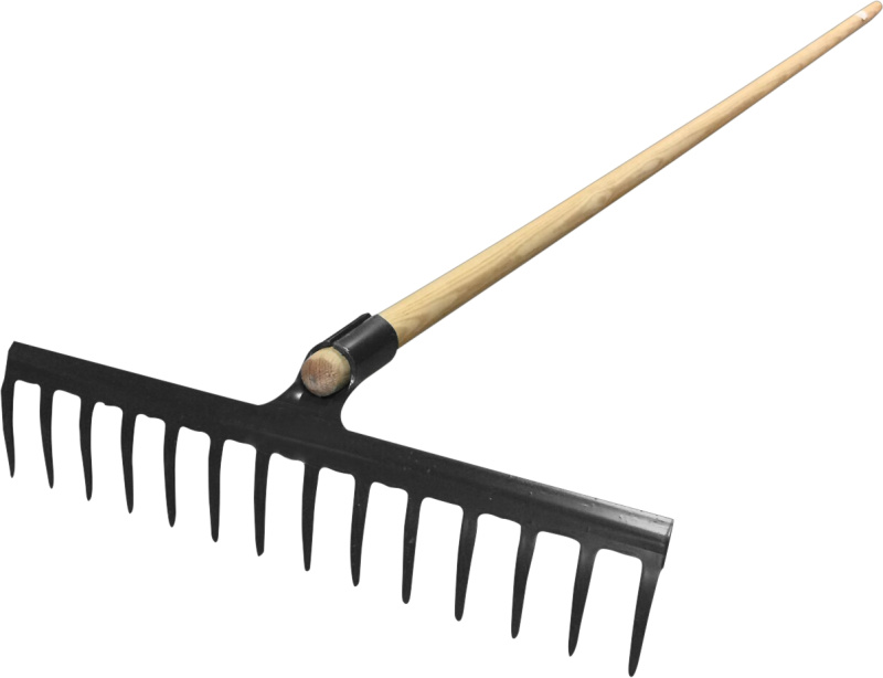 Hrábě kovové s násadou 14 zubů