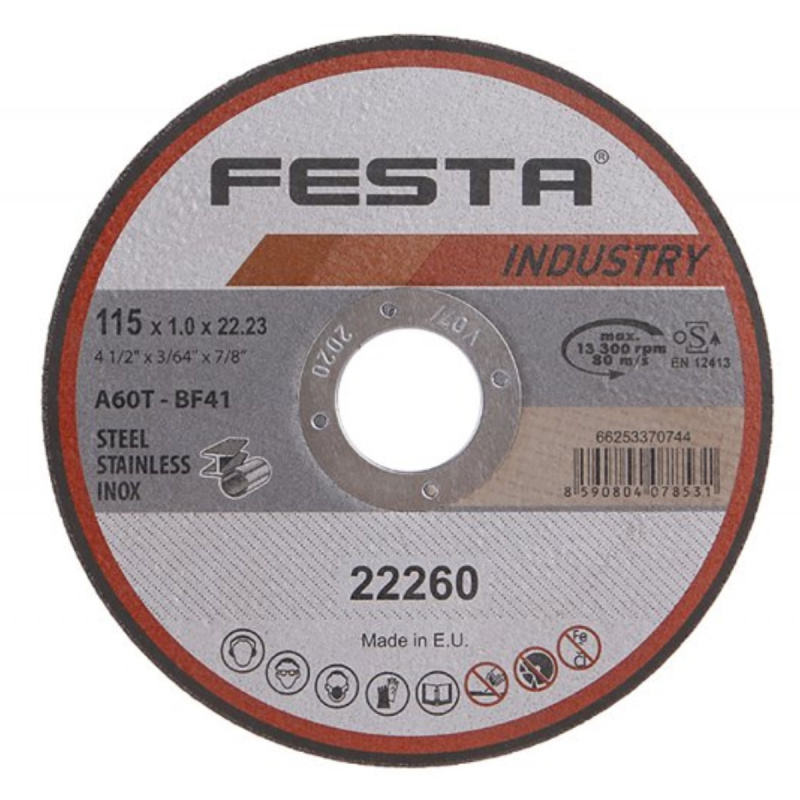 Kotouč řezný FESTA INDUSTRY na kov 115x1x22.2mm