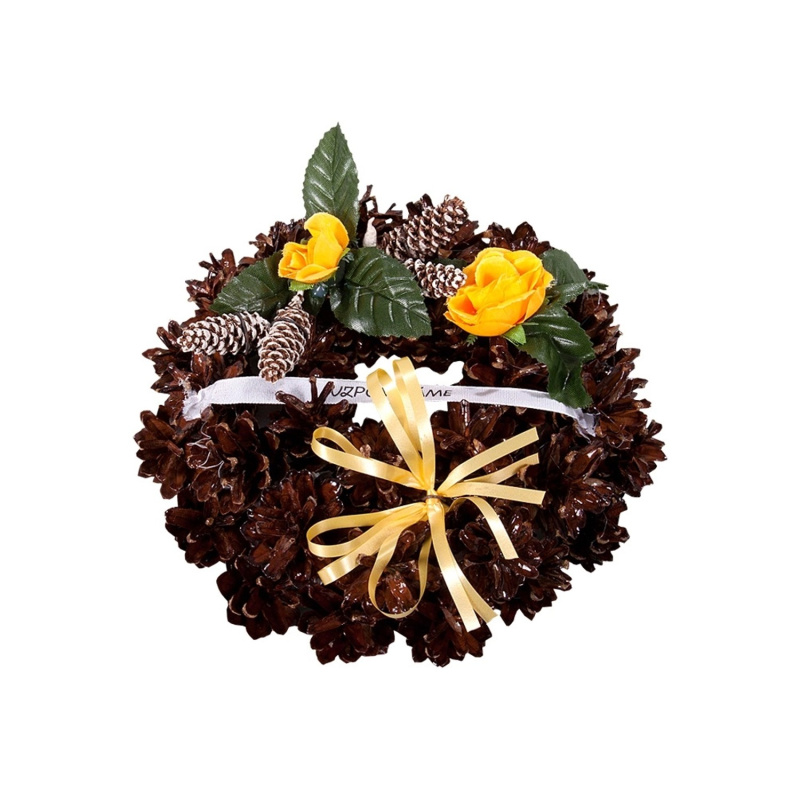 Hřbitovní věneček šiškový, lakovaný, pr. 13 cm