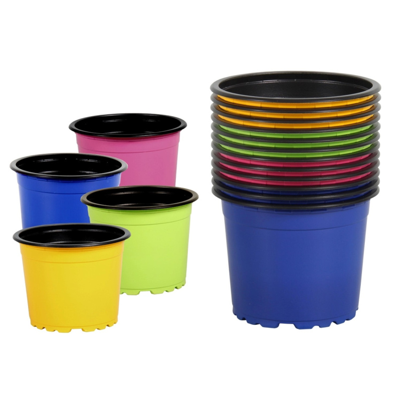 Květináč výsadbový Color Black 12 ks, pr. 9 cm