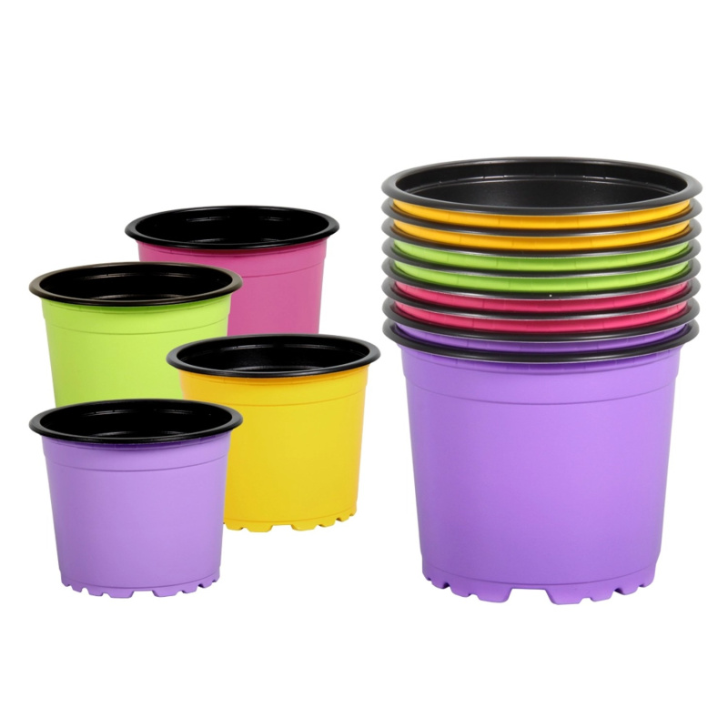 Květináč výsadbový Color Black 8 ks, pr. 11 cm