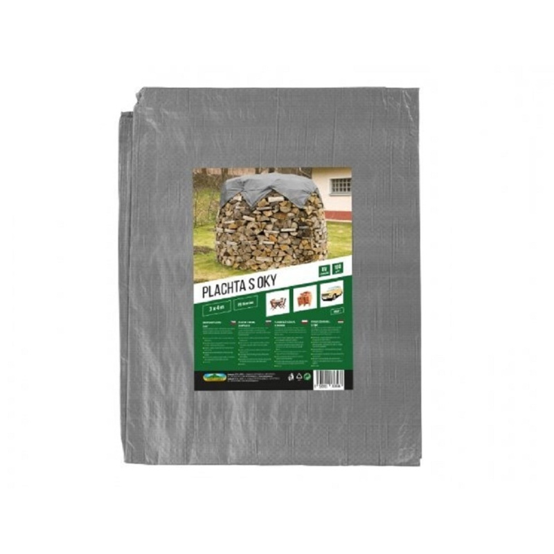 Nohel Garden Plachta s oky kašírovaná šedá 100 g, 3 x 4 m