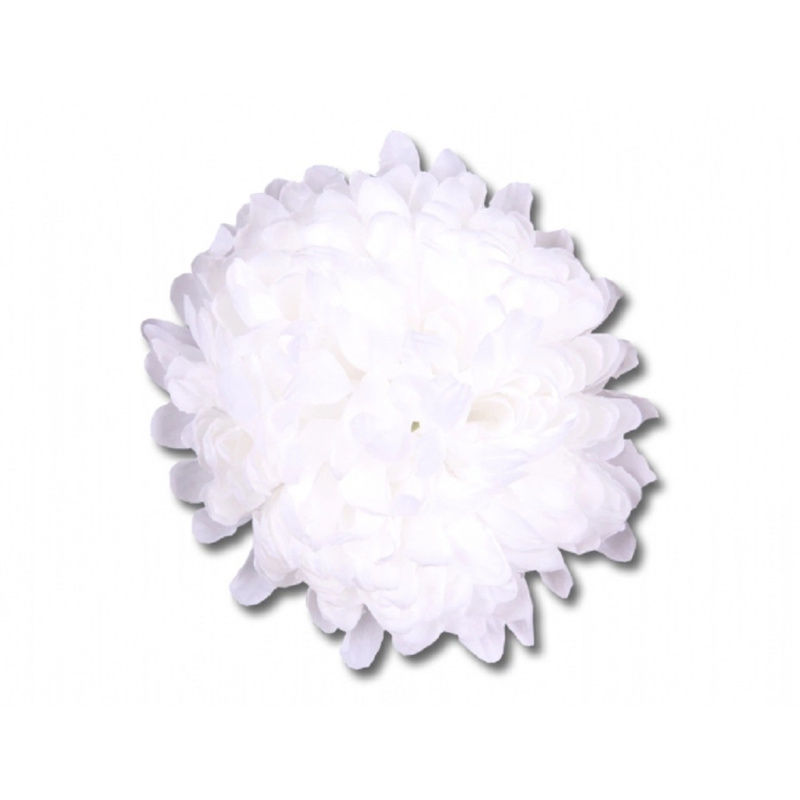 Umělá květina chryzantémy, bílá, pr. 13 cm