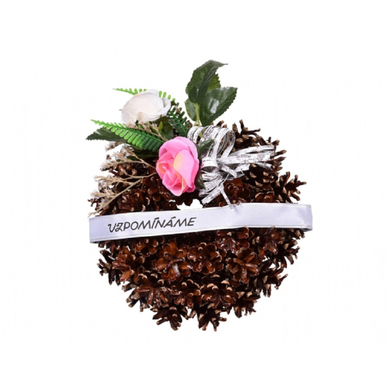 Věneček šiškový hřbitovní lakovaný, pr. 13 cm