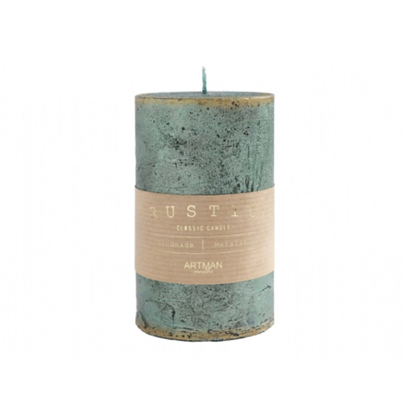 Artman Candles Svíčka rustik PATINA válec zelená pr. 7 x 12 cm