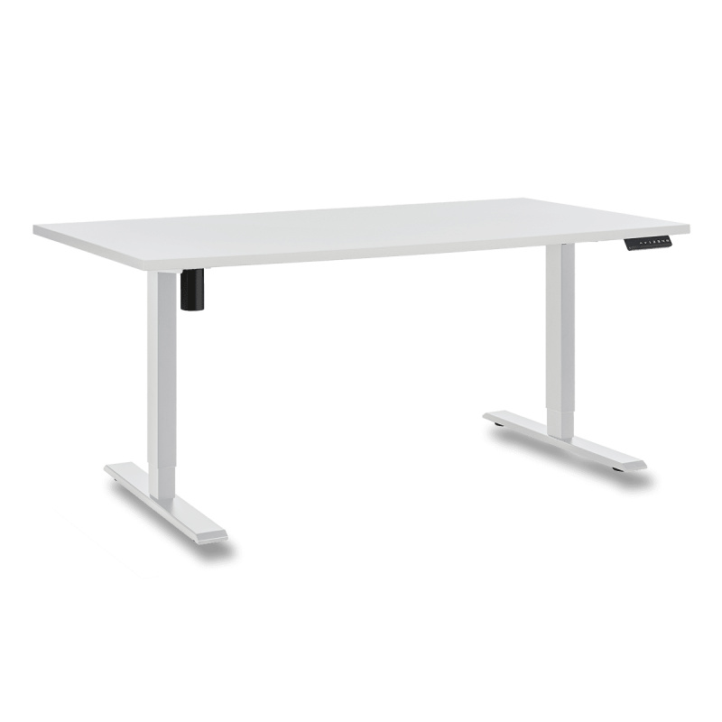 Antares Silent - výškově nastavitelný stůl - 1600 x 800 mm, matně bílý / bílý