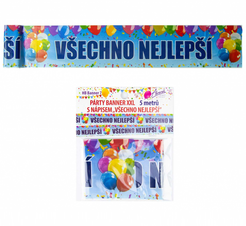 Alvarak Party banner Všechno nejlepší 5m