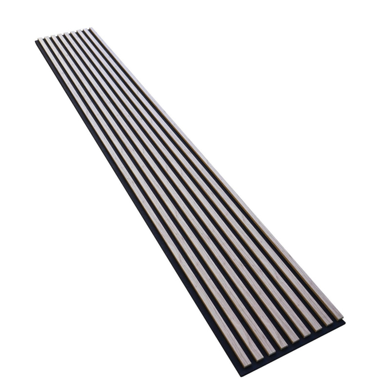 Designový panel na černé plsti s lamelami, dub Verona, 2 x 4 x 2,6 m