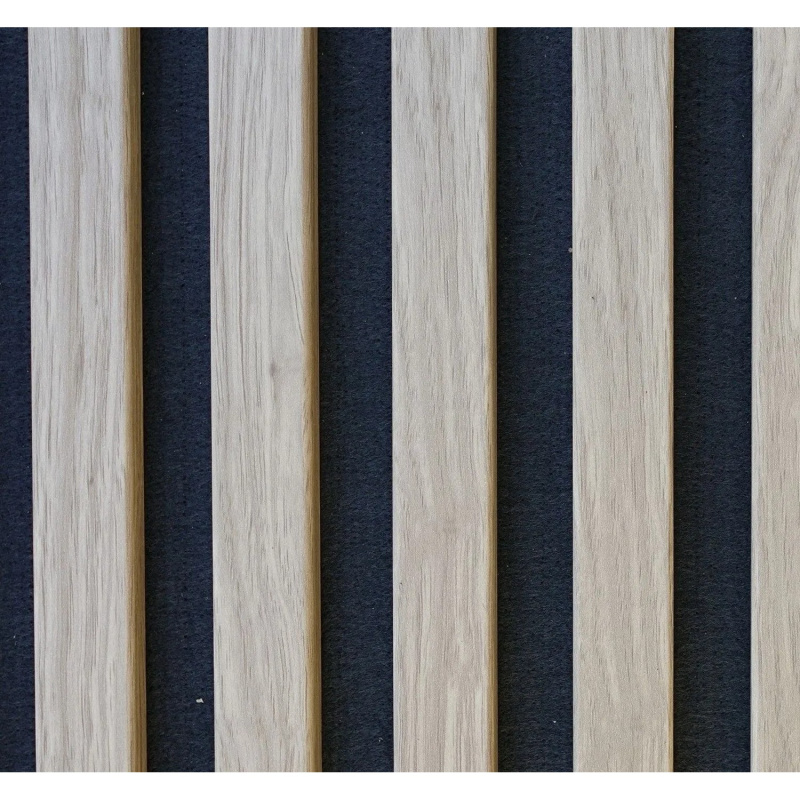 ASKO Designový akustický panel, světlý dub / černý filc, 18 x 400 x 2600 mm
