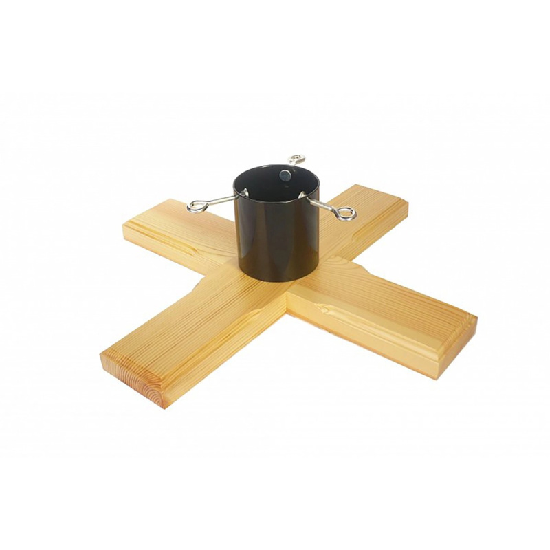 INKA Dřevěný stojan na vánoční stromeček ve tvaru kříže 55 x 55 x 17 cm