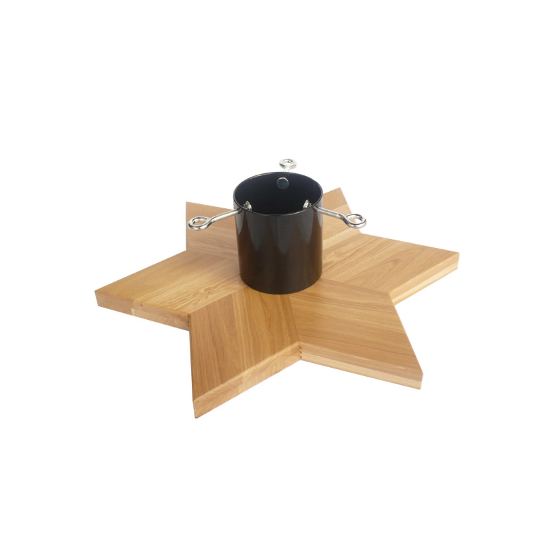 Stojan na vánoční stromeček ve tvaru hvězdy dřevěný 55 cm x 48 cm, přírodní