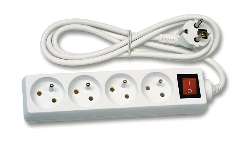 Prodlužovací přívod ECOPLANET FK4 2500W, IP20, 4x zásuvka, 5m, bílá