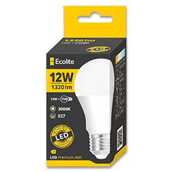 Ecolite LED žárovka E27, A60, 12 W, 3000 K