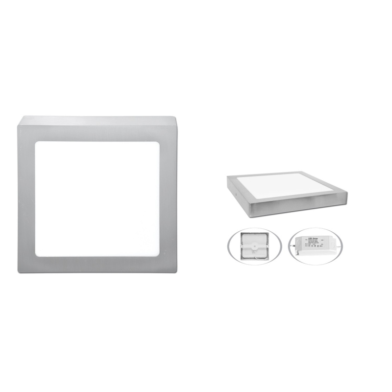 Ecolite LED přisazené svítidlo RAFA 2 chromové 300 x 300 x 30 mm