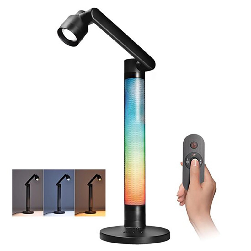 Solight LED stolní lampa 10W 600lm 3000-5000K+RGB černá 36,5x15,5x25 cm