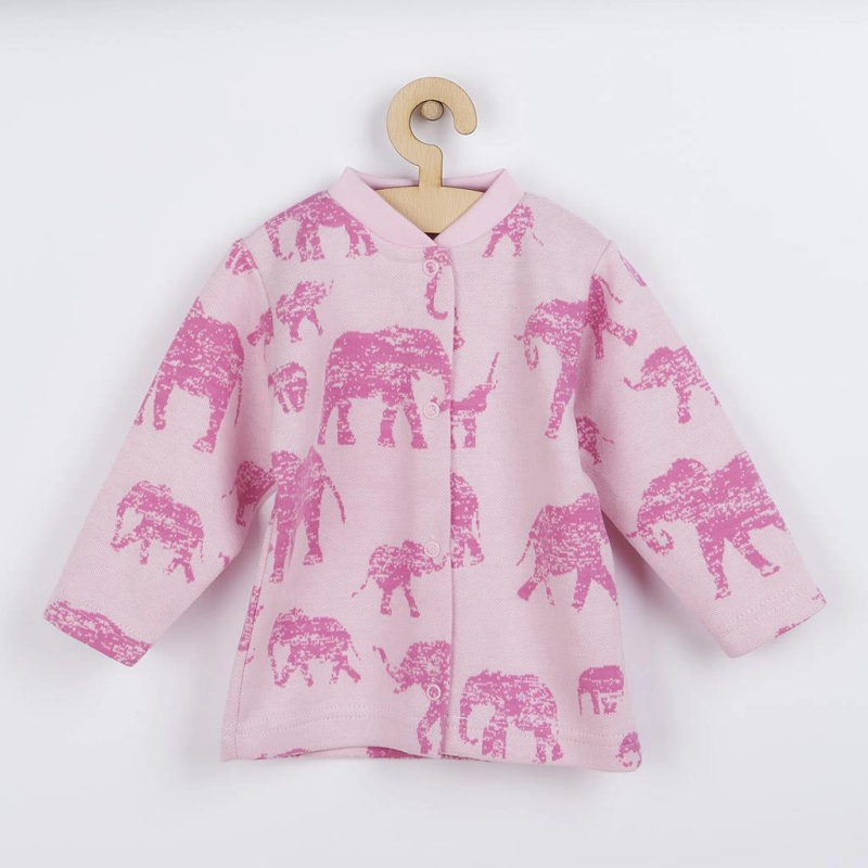 Kojenecký kabátek BABY SERVICE Sloni růžový
