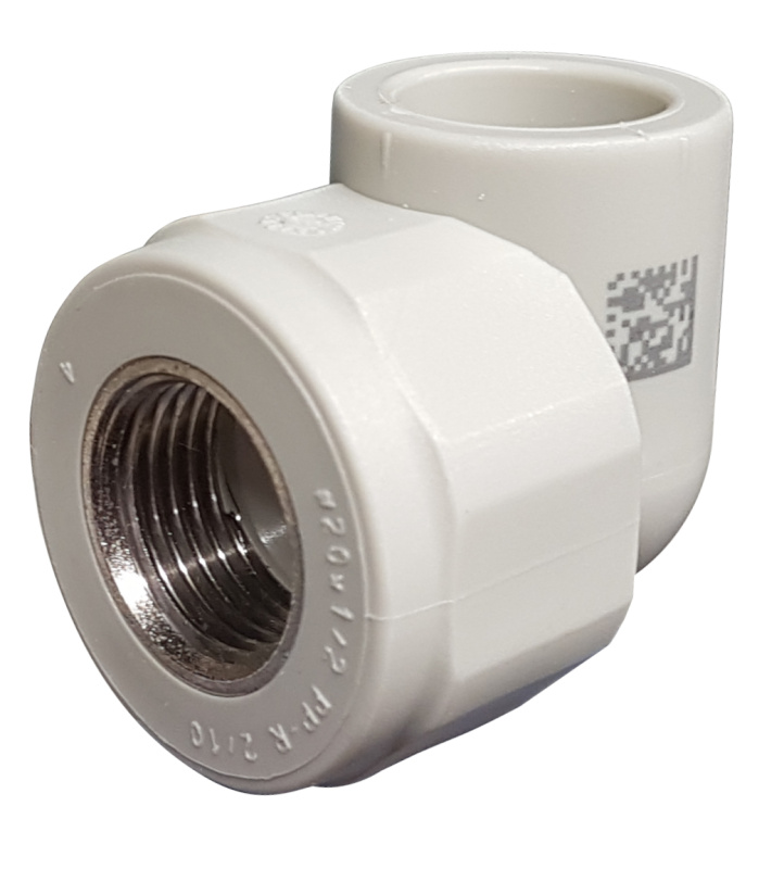 Koleno Pipelife PP-R MZD 20 mm × 1/2" 90 ° vnitřní závit