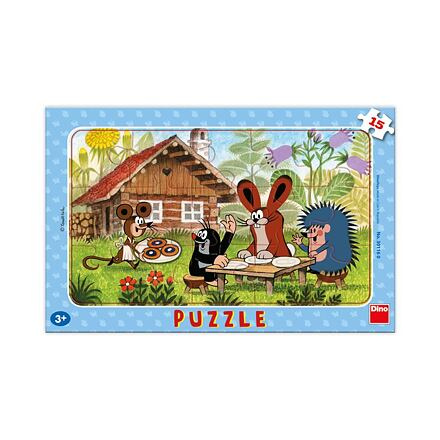 Puzzle deskové Krtek na návštěvě 29,5x19cm 15 dílků