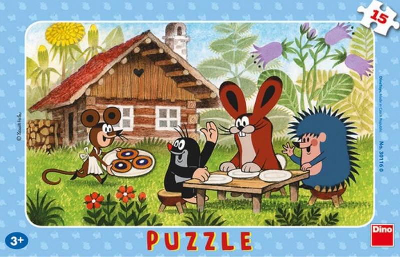 Puzzle deskové Krtek na návštěvě 29,5x19cm 15 dílků