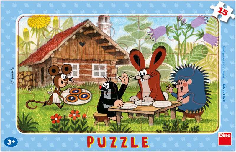 Puzzle deskové Krtek na návštěvě 29,5x19cm 15 dílků