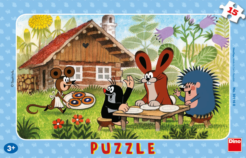 Puzzle deskové Krtek na návštěvě 29,5x19cm 15 dílků