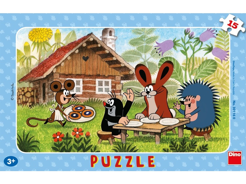 Puzzle deskové Krtek na návštěvě 29,5x19cm 15 dílků